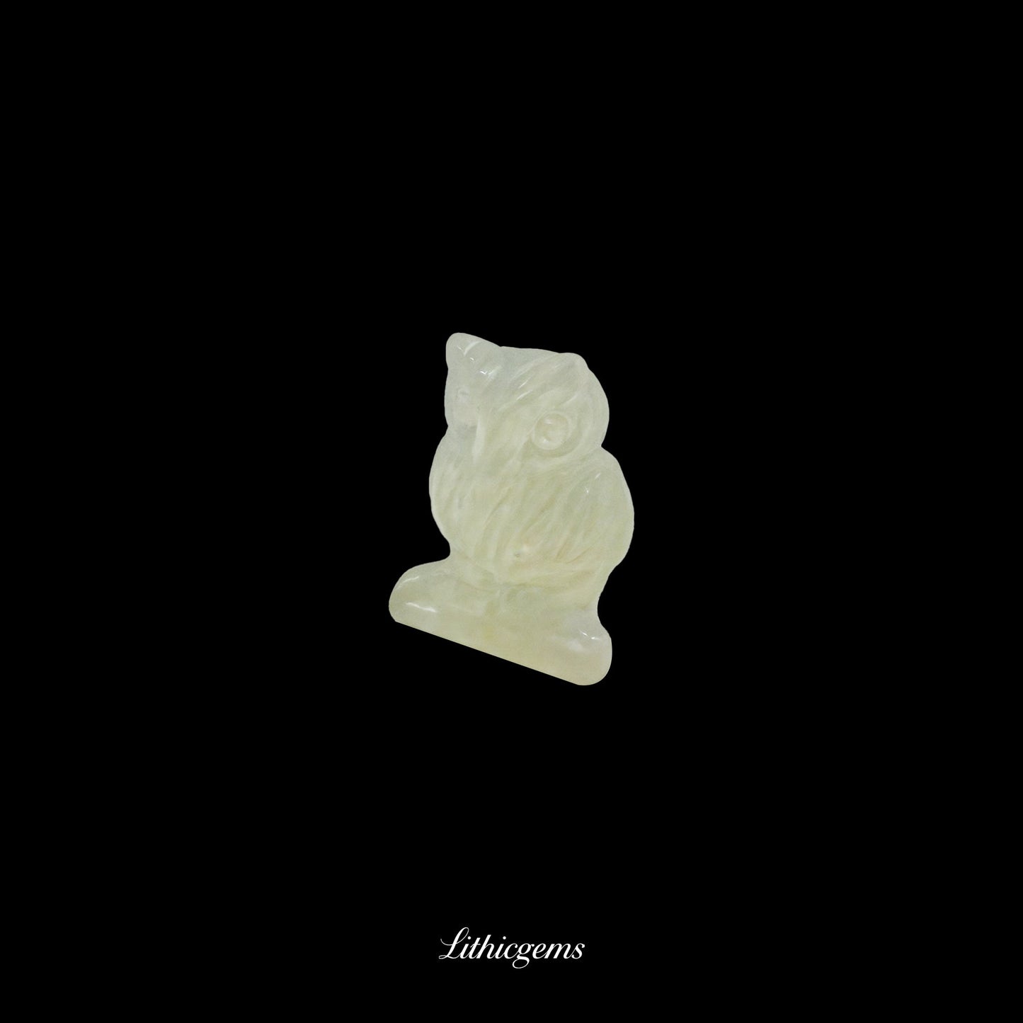 Silent Sage - 3cm Owl Sculpture | Commemorating Death and Animal Charm Series - Xinshan Jade Natural Crystal Gemstones - Lithicgems