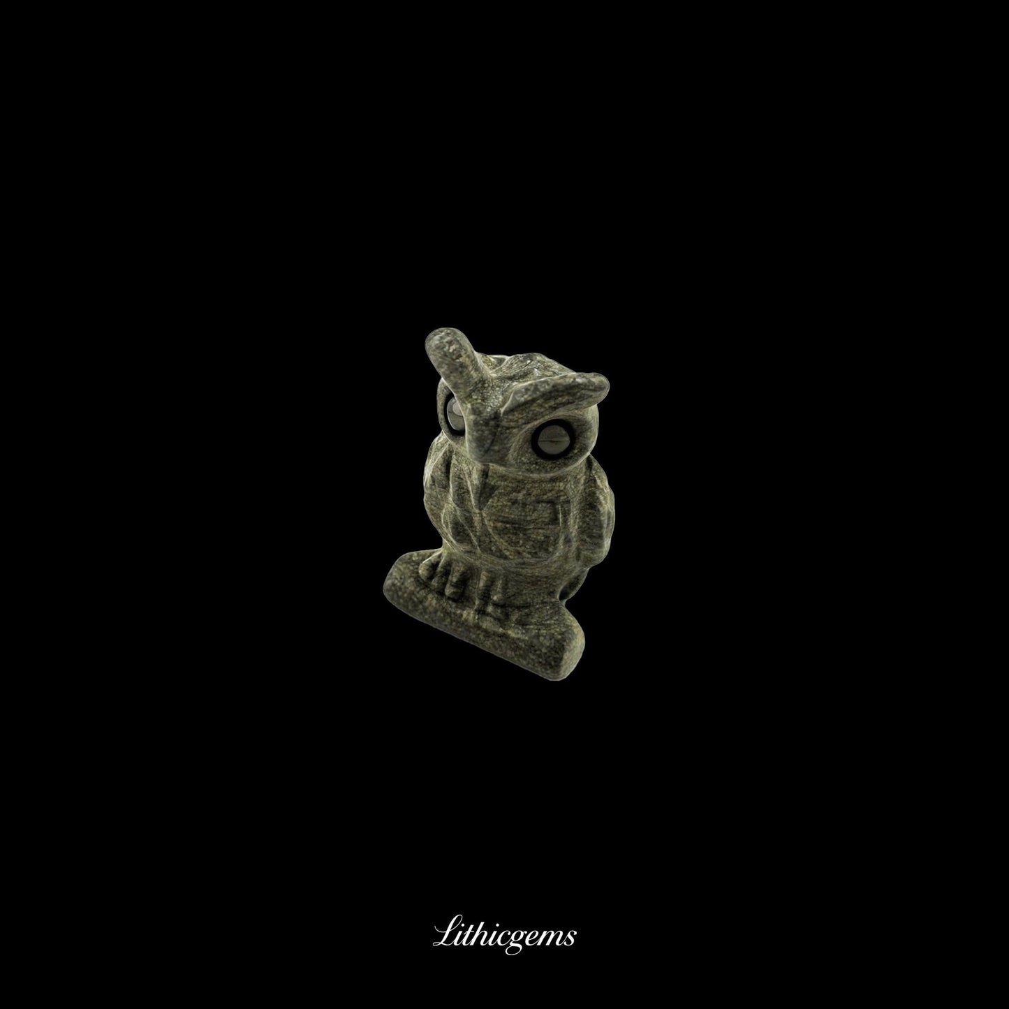 Silent Sage - 3cm Owl Sculpture | Commemorating Death and Animal Charm Series - Pyrite Natural Crystal Gemstones - Lithicgems