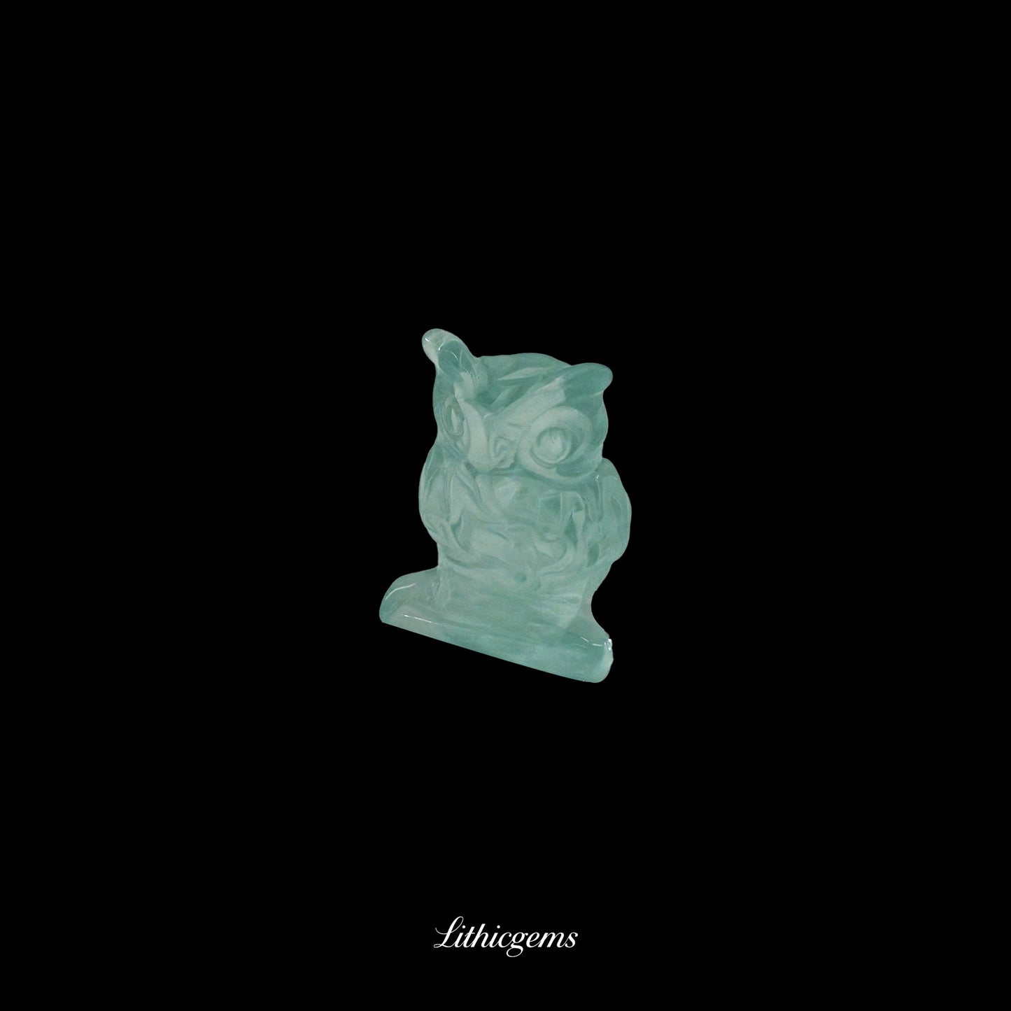 Silent Sage - 3cm Owl Sculpture | Commemorating Death and Animal Charm Series - Green Glass Natural Crystal Gemstones - Lithicgems