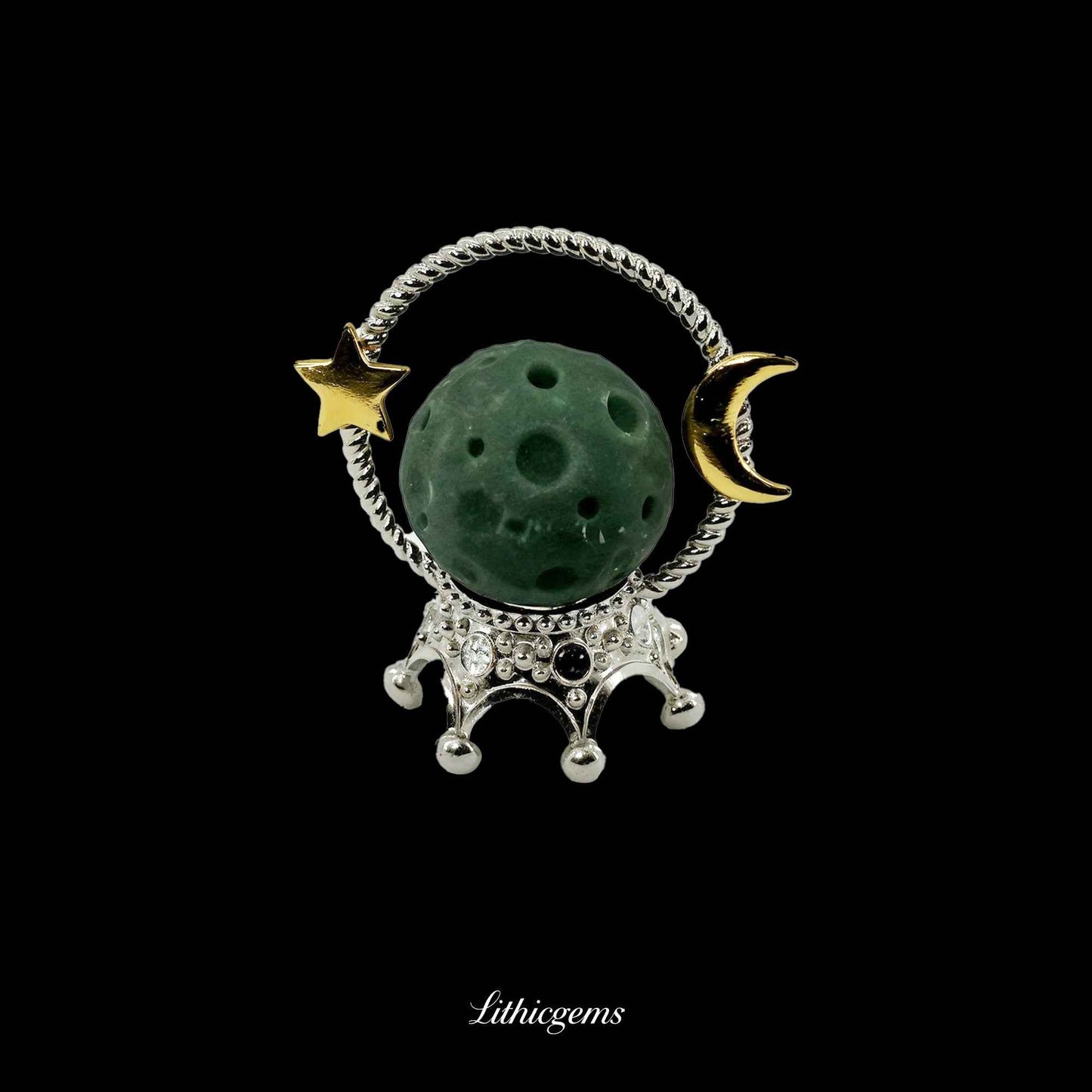 The Cosmic Pebble - 3cm Planetary Carving Natural Crystal Gemstones - Lithicgems Jewelry