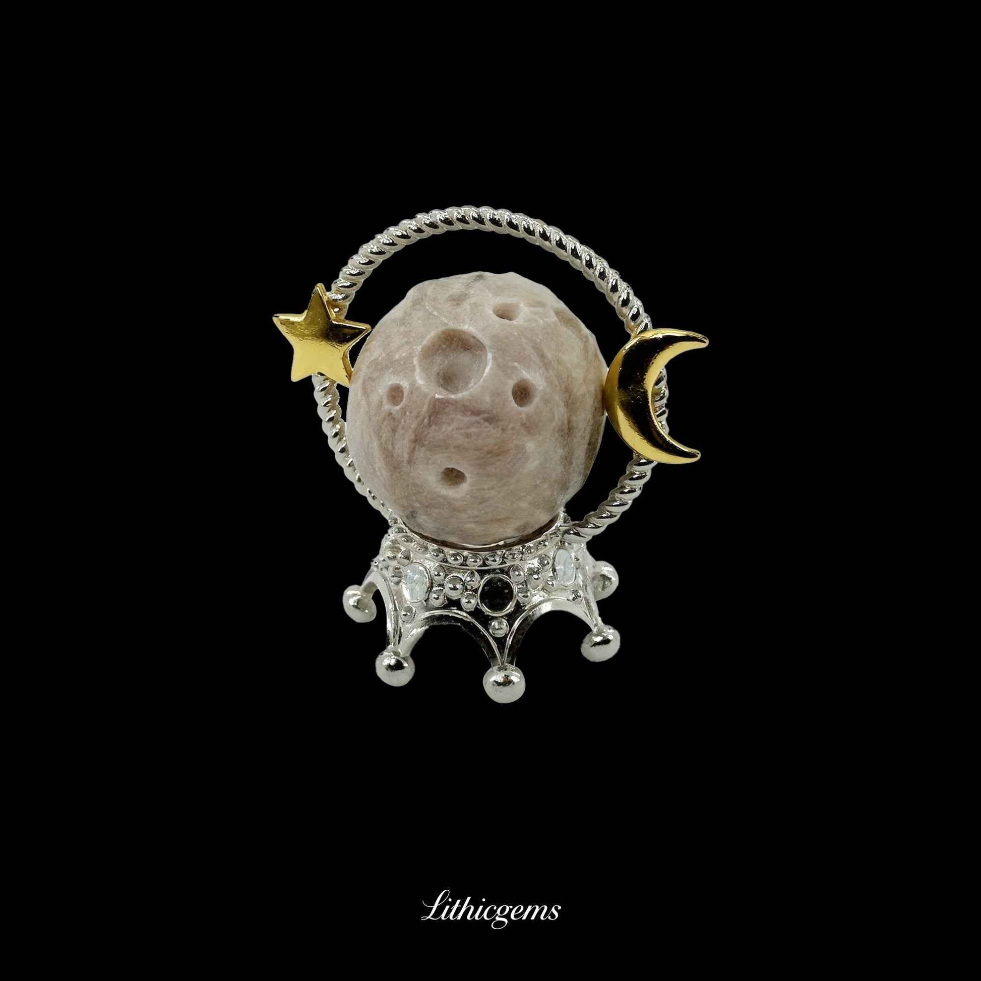 The Cosmic Pebble - 3cm Planetary Carving Natural Crystal Gemstones - Lithicgems Jewelry