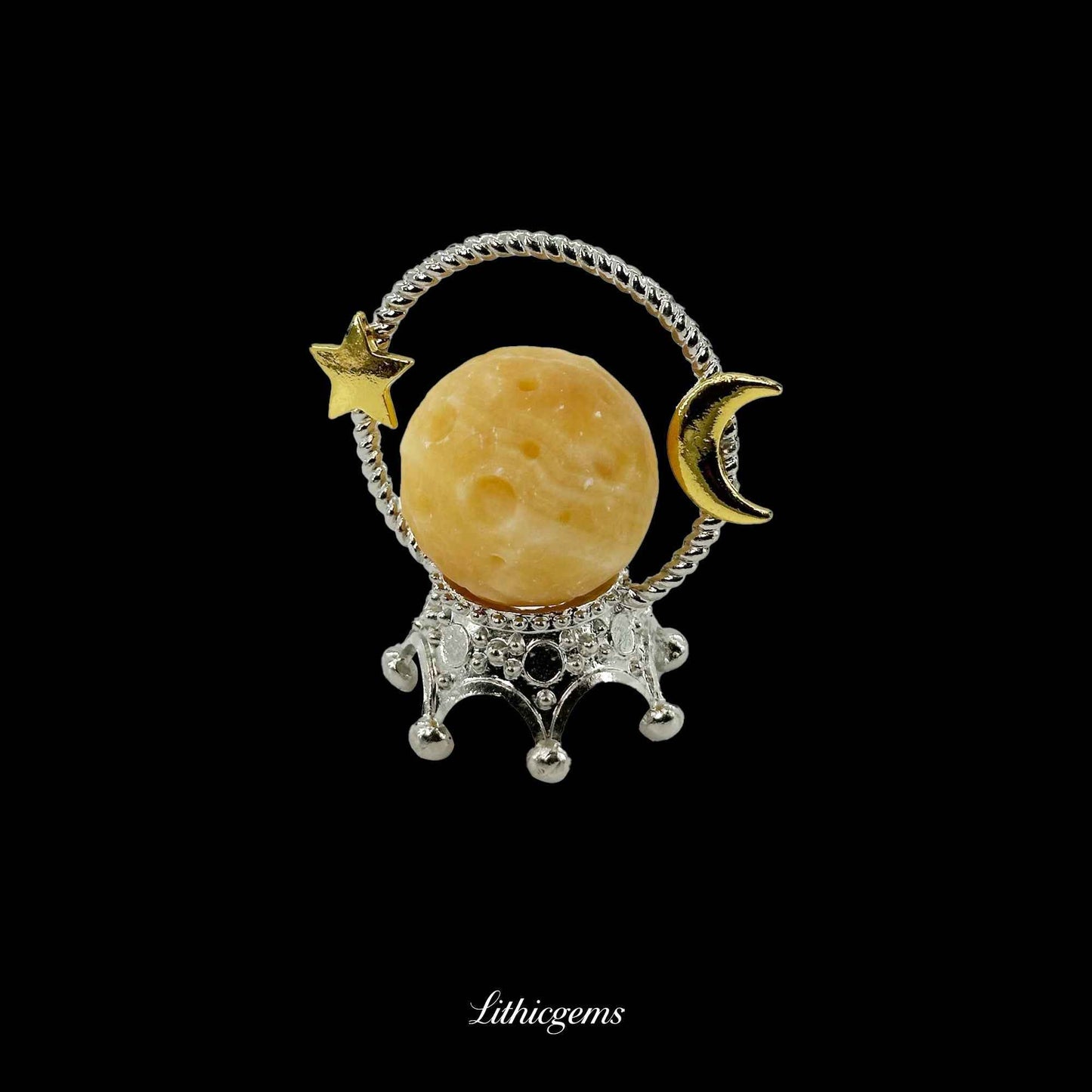 The Cosmic Pebble - 3cm Planetary Carving - Topaz Natural Crystal Gemstones - Lithicgems