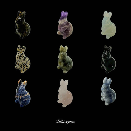 The Moonlight Harvest - 3cm Moonstone Rabbit Talisman Natural Crystal Gemstones - Lithicgems Jewelry