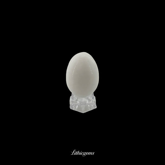 The Covenant of Creation - 3cm Egg Sculpture | Genesis Series - White Jade Natural Crystal Gemstones - Lithicgems