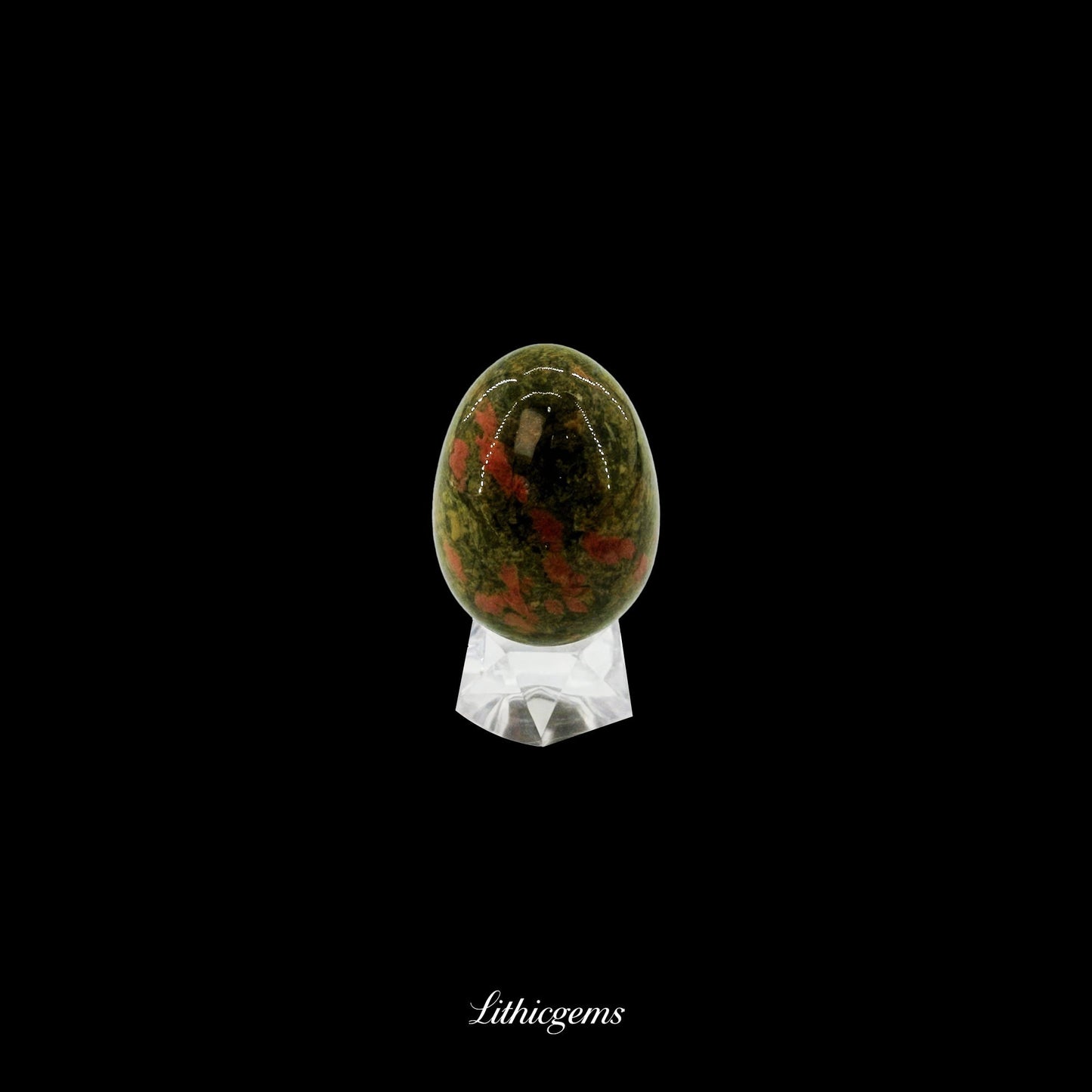 The Covenant of Creation - 3cm Egg Sculpture | Genesis Series - Flower Green Stone Natural Crystal Gemstones - Lithicgems