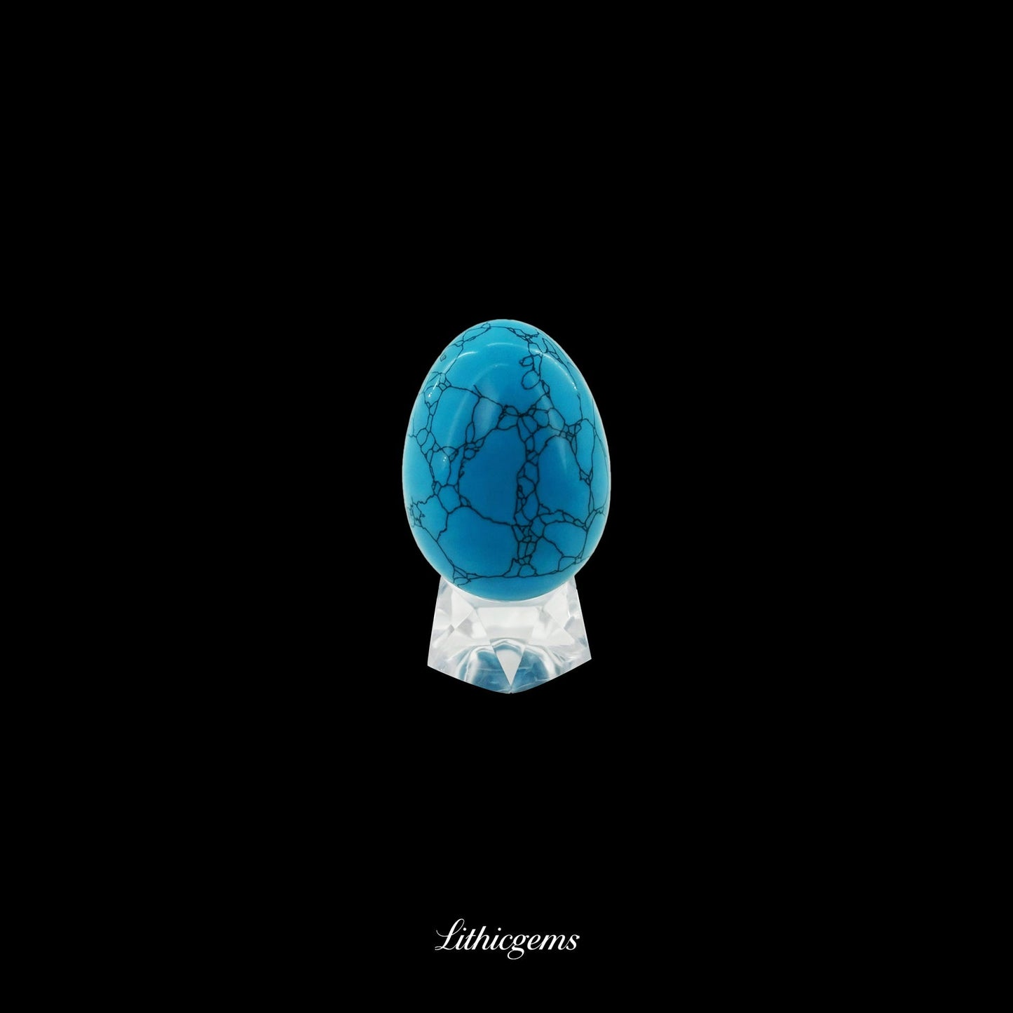 The Covenant of Creation - 3cm Egg Sculpture | Genesis Series - Blue Turquoise Natural Crystal Gemstones - Lithicgems