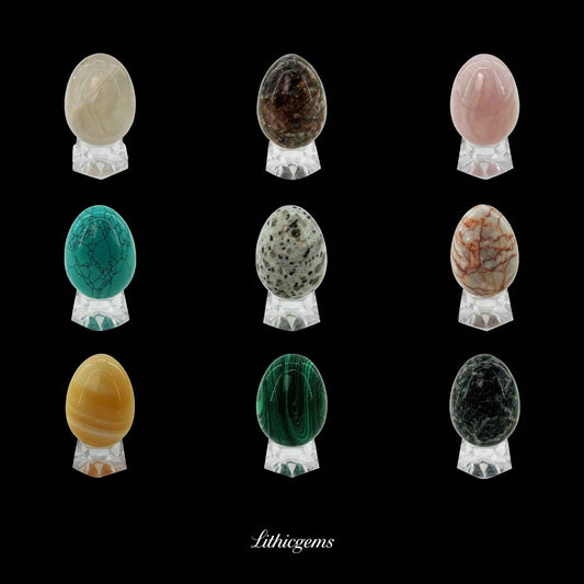 The Covenant of Creation - 3cm Egg Sculpture | Genesis Series Natural Crystal Gemstones - Lithicgems Jewelry