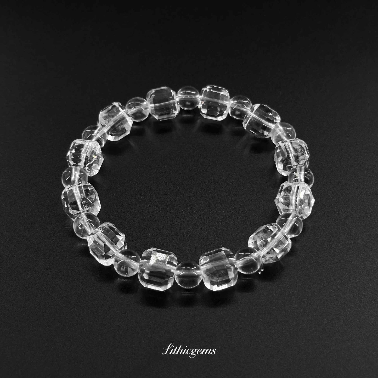 Clear Quartz | Hand-Cut Angled Faceting Technique Natural Crystal Gemstones - Lithicgems Jewelry