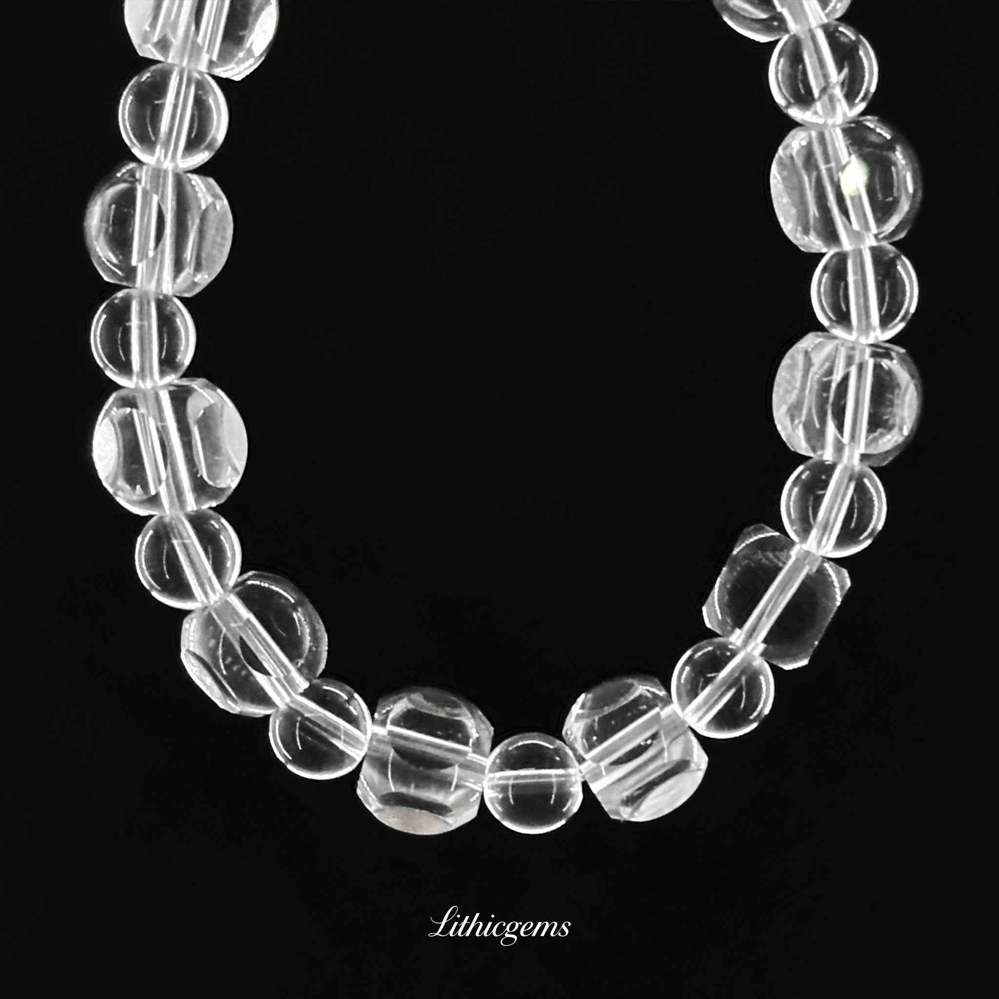 Clear Quartz | Hand-Cut Angled Faceting Technique Natural Crystal Gemstones - Lithicgems Jewelry