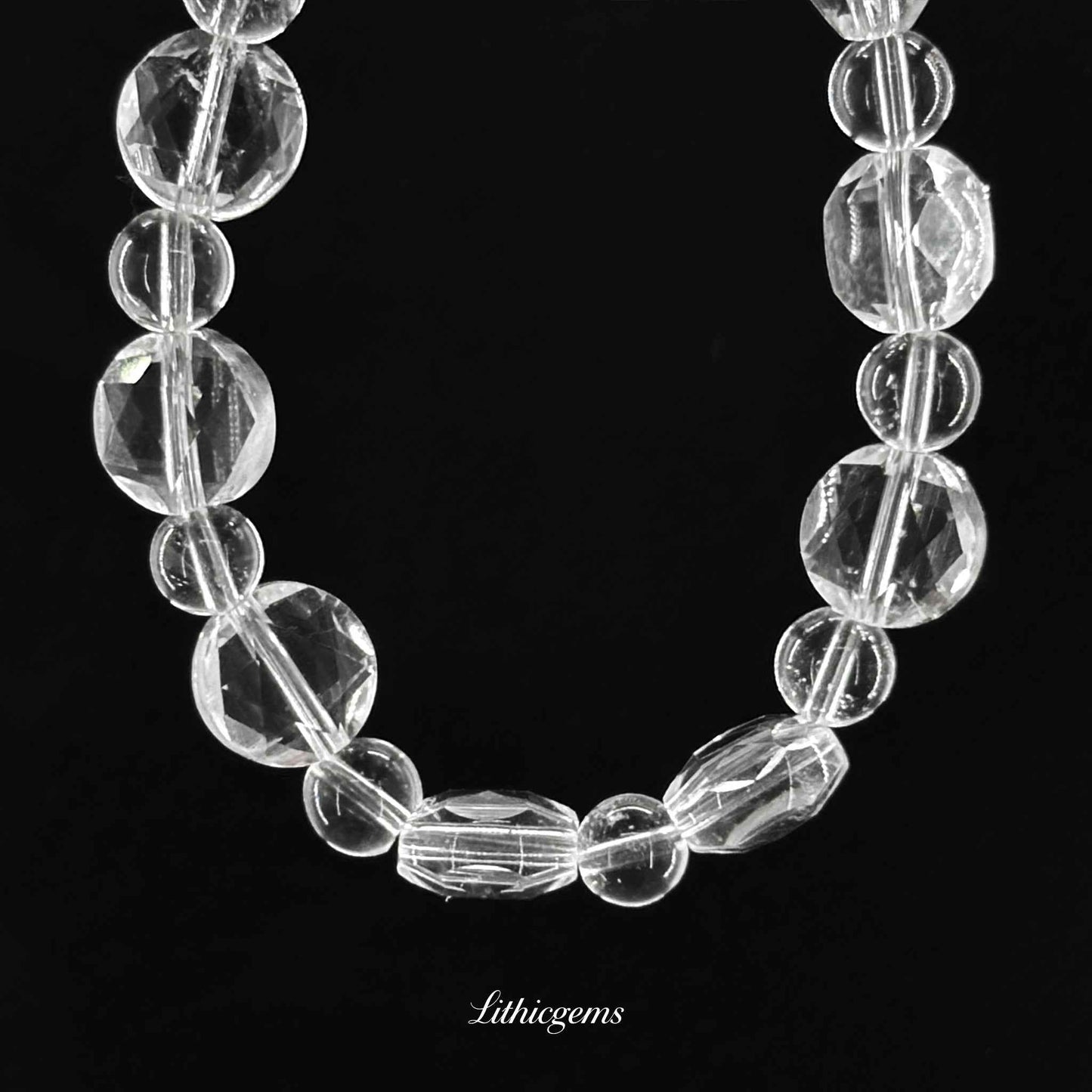 Clear Quartz | Hand-Cut Angled Faceting Technique Natural Crystal Gemstones - Lithicgems Jewelry