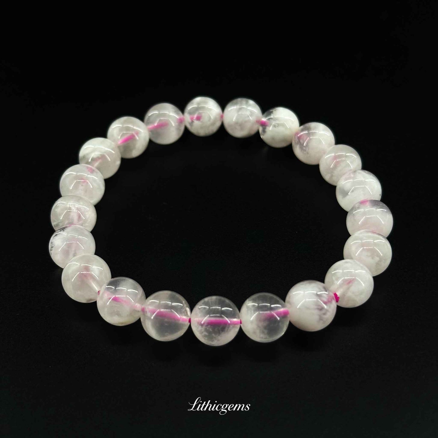 Custom Snowflake Phantom Rose Quartz Bracelet - Balancing Love & Clarity