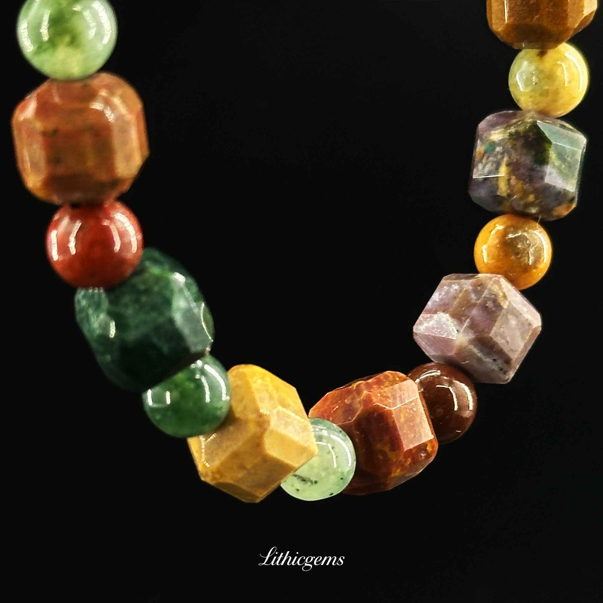 Faceted Dream Tiger Eye Bracelet - Precision Cut for Amplified Energy & Sparkling Style Natural Crystal Gemstones - Lithicgems Jewelry