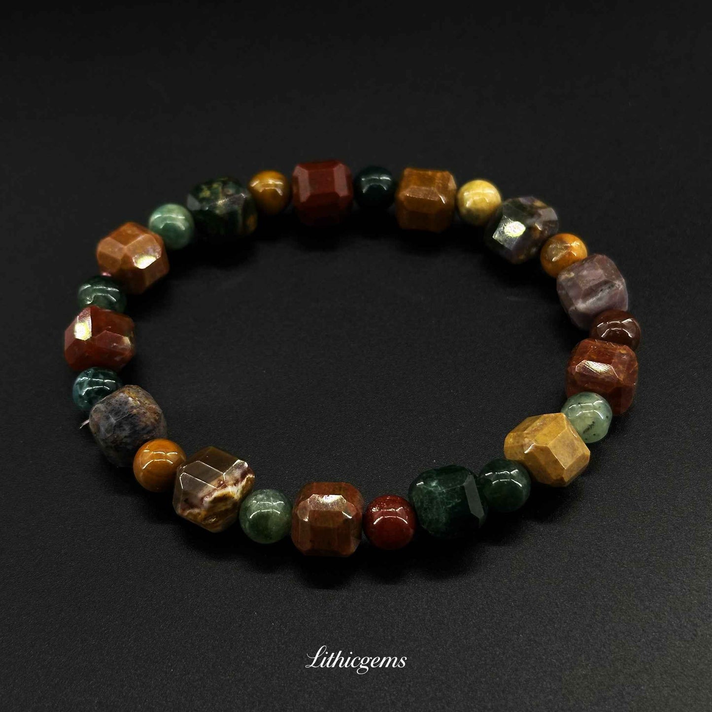 Faceted Dream Tiger Eye Bracelet - Precision Cut for Amplified Energy & Sparkling Style Natural Crystal Gemstones - Lithicgems Jewelry