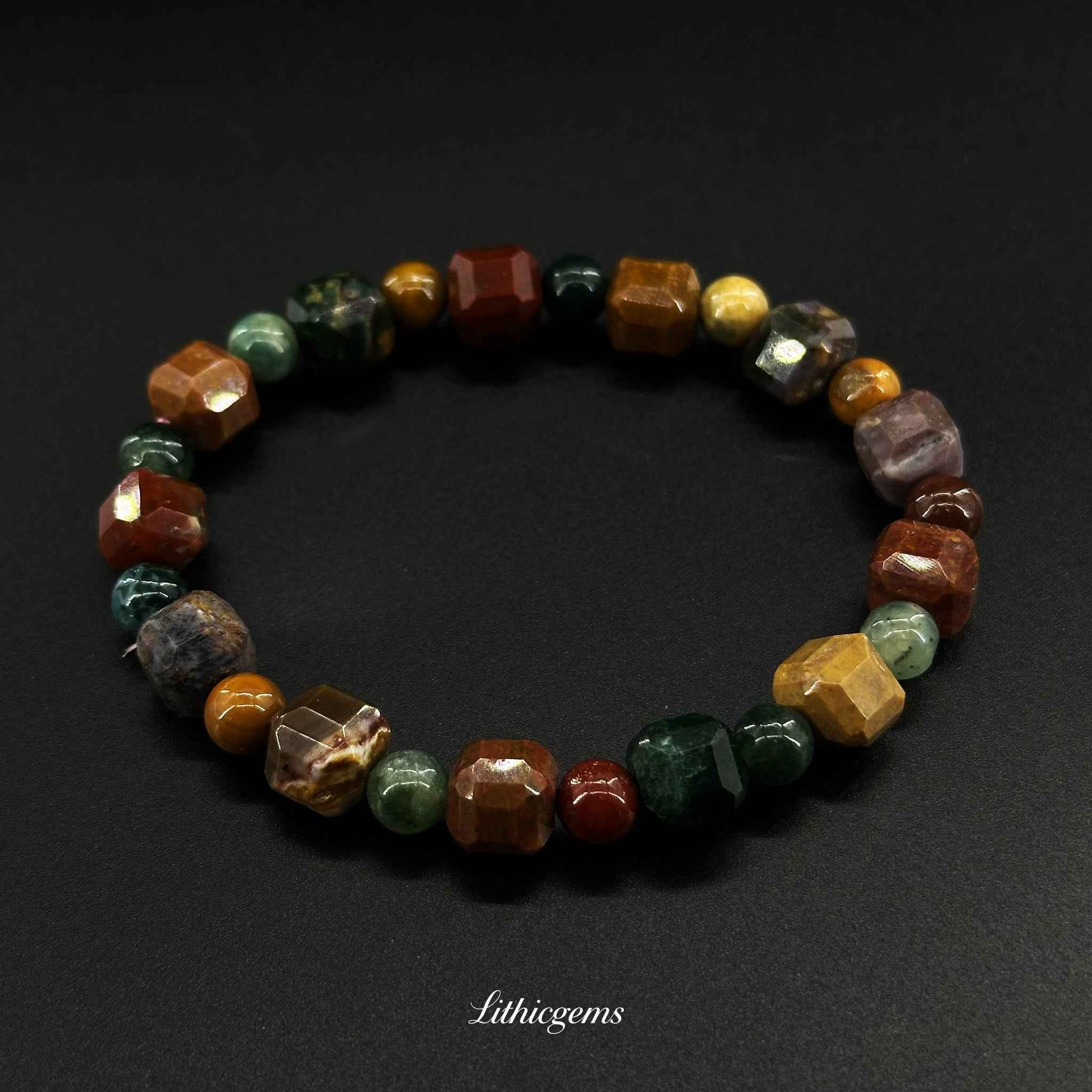 Faceted Dream Tiger Eye Bracelet - Precision Cut for Amplified Energy & Sparkling Style Natural Crystal Gemstones - Lithicgems Jewelry