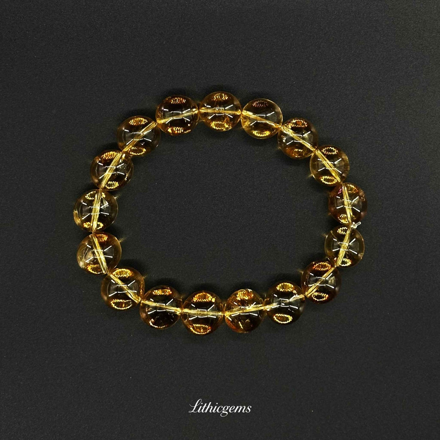 Vivid Citrine Bracelet - The Ultimate Stone for Wealth, Success & Abundance - 8mm|21±2g Natural Crystal Gemstones - Lithicgems