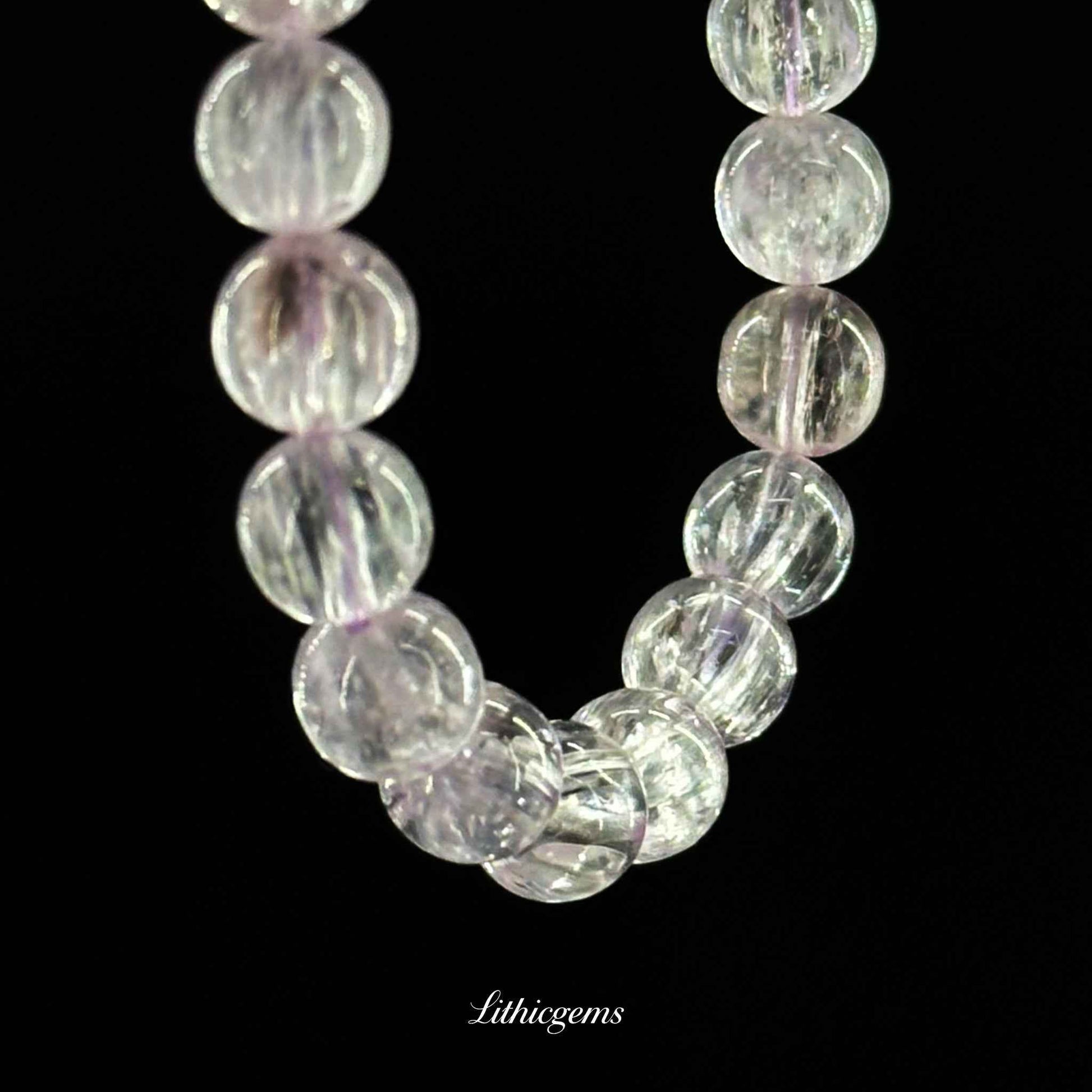 Custom Kunzite Bracelet - Handmade Lithium Quartz for Emotional Healing & Love