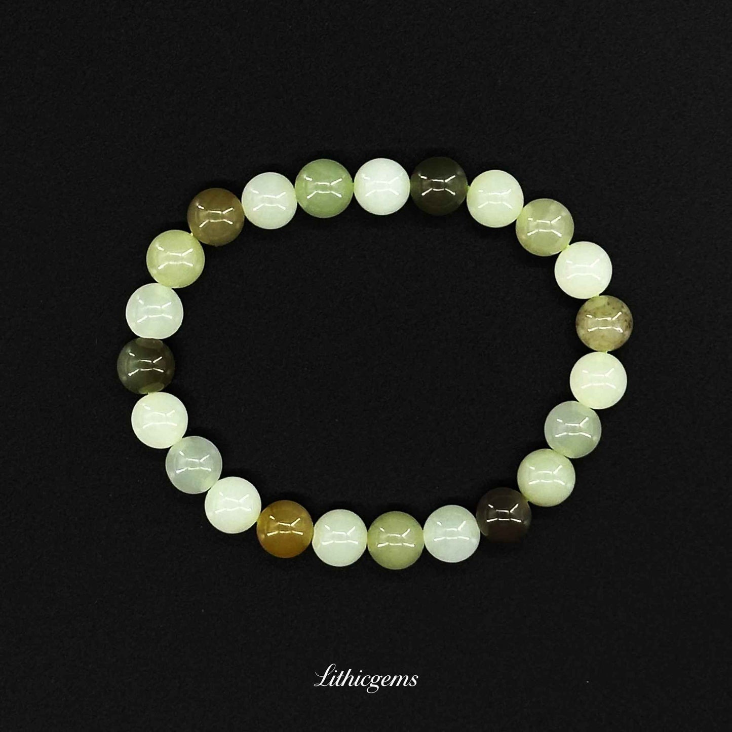 Authentic Hetian Jade Bracelet - Stone of Serenity, Wisdom & Graceful Energy - 8mm|21±2g Natural Crystal Gemstones - Lithicgems