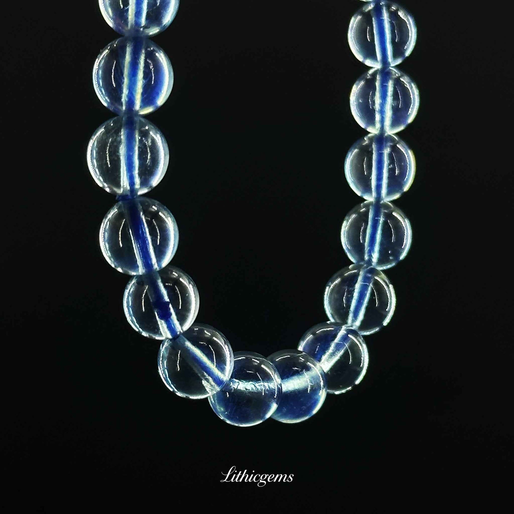 Custom Santa Maria Aquamarine Bracelet - Deep Ocean Blue Crystal for Calm & Communication