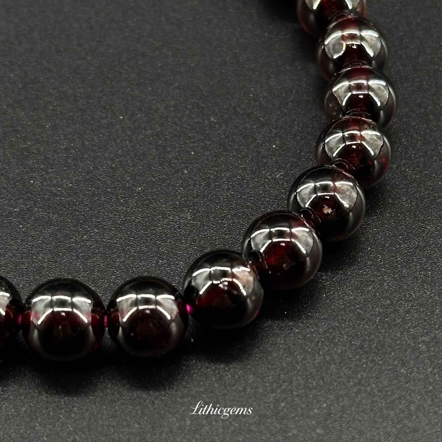 Garnet Bracelet - Root Chakra Stone for Vitality, Passion & Grounding Natural Crystal Gemstones - Lithicgems Jewelry