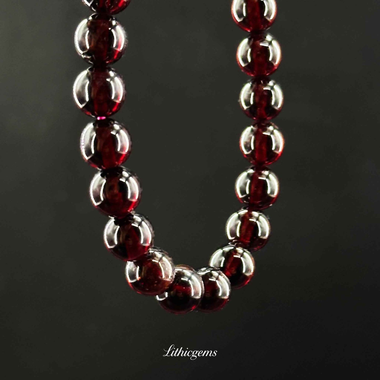 Garnet Bracelet - Root Chakra Stone for Vitality, Passion & Grounding Natural Crystal Gemstones - Lithicgems Jewelry