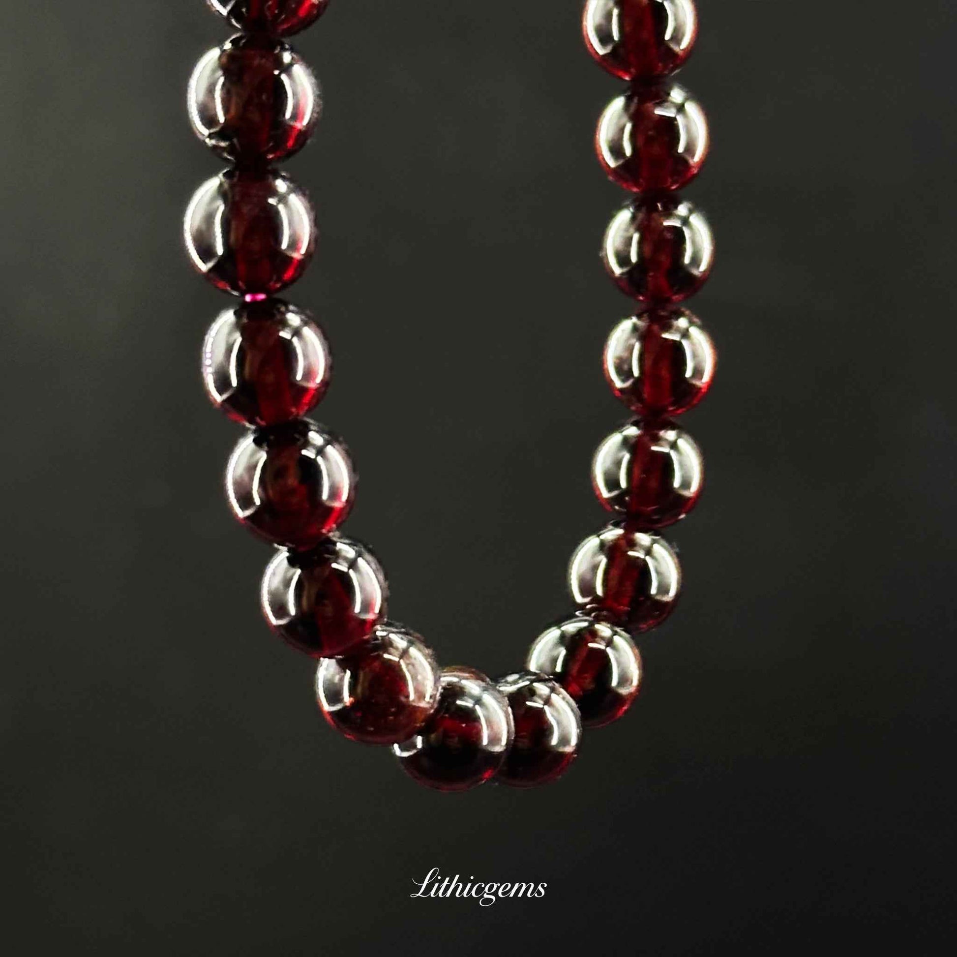 Garnet Bracelet - Root Chakra Stone for Vitality, Passion & Grounding Natural Crystal Gemstones - Lithicgems Jewelry