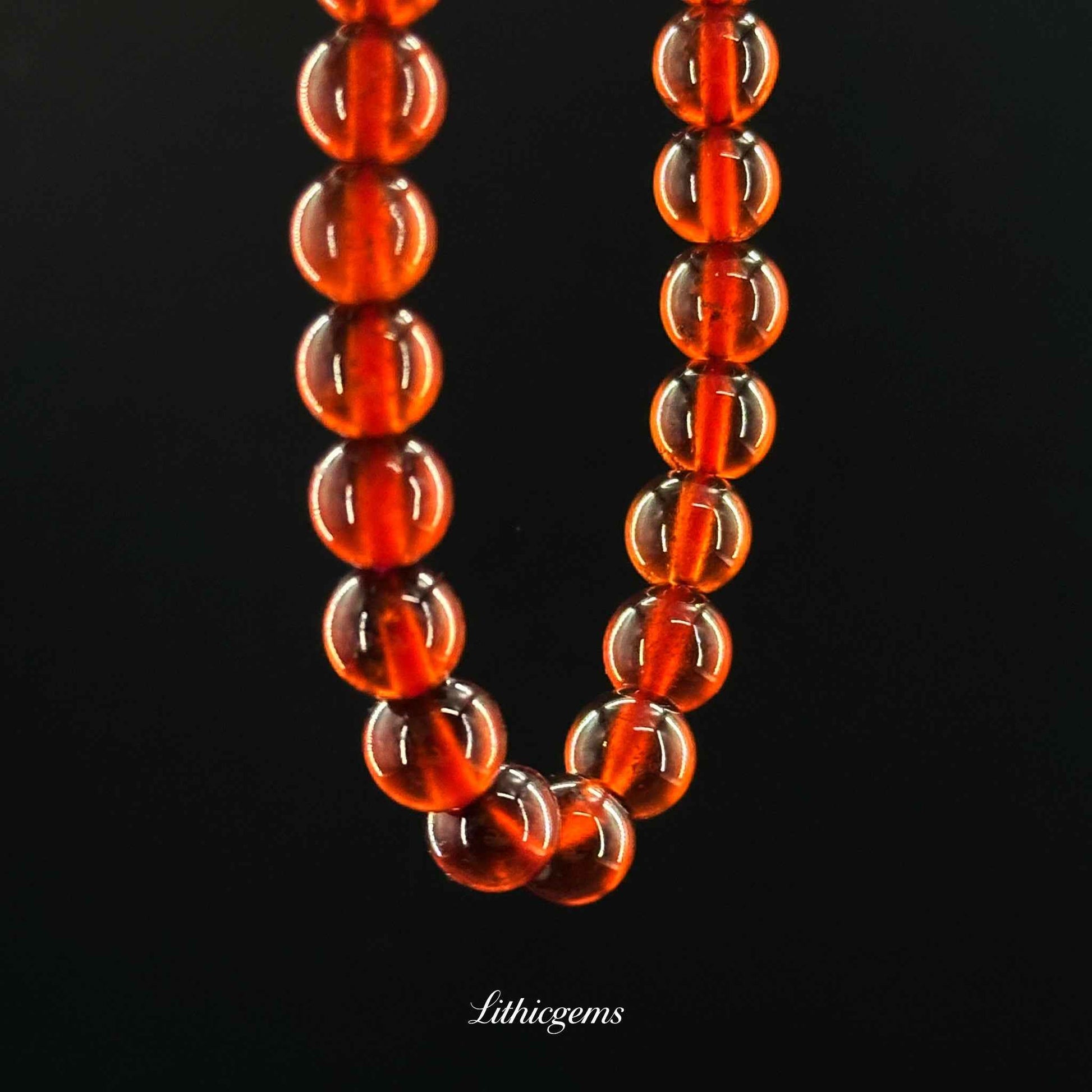 Custom Orange Garnet Bracelet - Handmade Healing Crystal Gemstone Jewelry