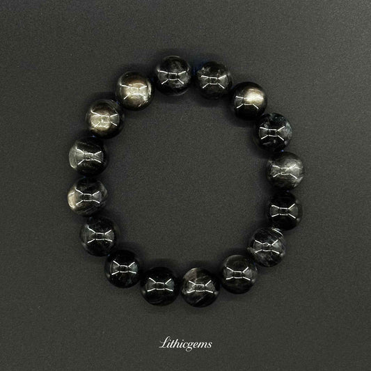 Hell's Eye Aquamarine Bracelet - Abyssal Clarity & Deep Soul Cleansing - 8mm|21±2g Natural Crystal Gemstones - Lithicgems
