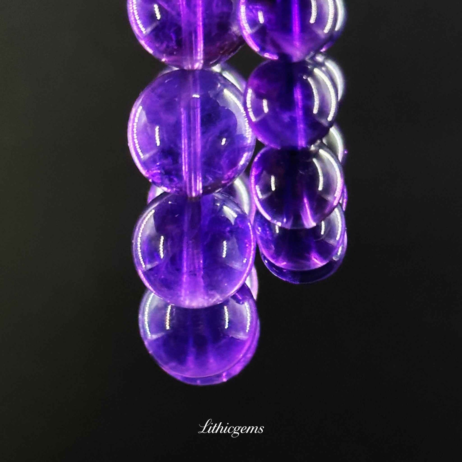 Uruguayan Amethyst Bracelet - Deep Purple Stone for Intuition & Spiritual Mastery - Lithicgems