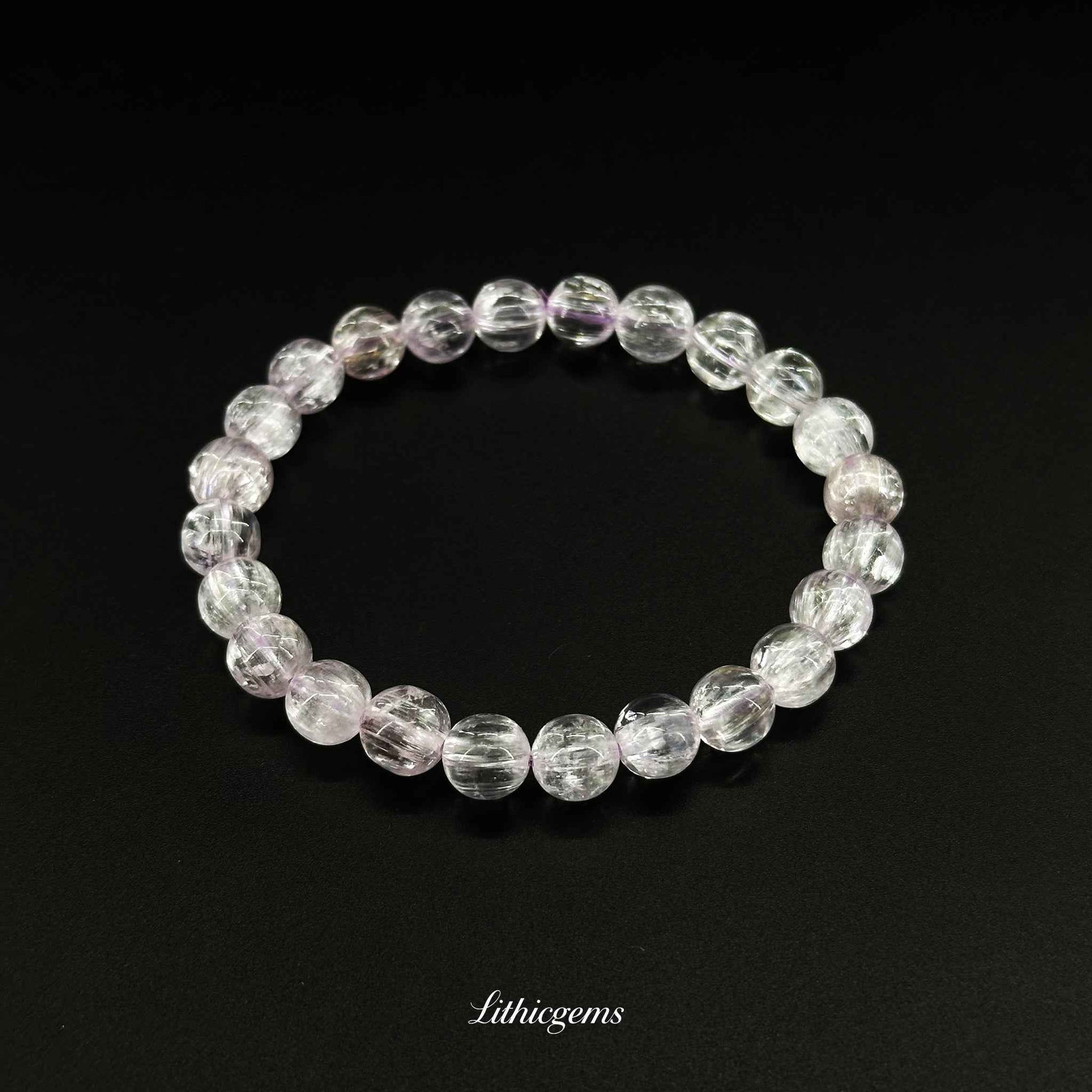 Custom Kunzite Bracelet - Handmade Lithium Quartz for Emotional Healing & Love