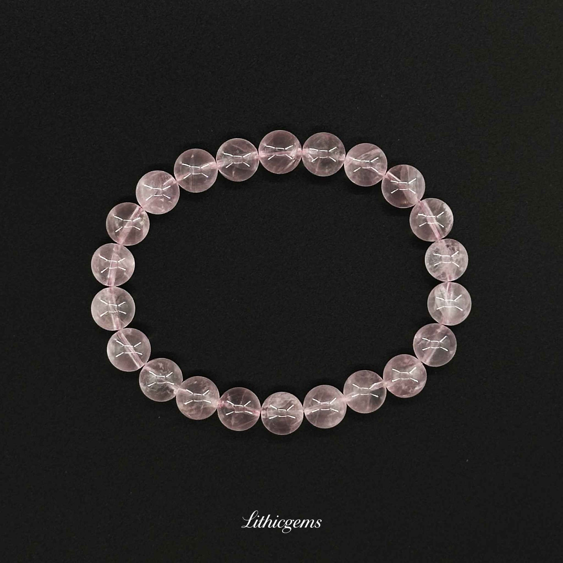 Grapefruit Quartz Bracelet - Uplifting Crystal for Joy, Confidence & Self-Love - Lithicgems