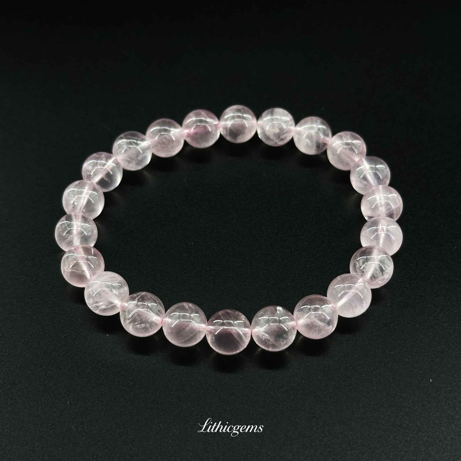 Grapefruit Quartz Bracelet - Uplifting Crystal for Joy, Confidence & Self-Love - Lithicgems