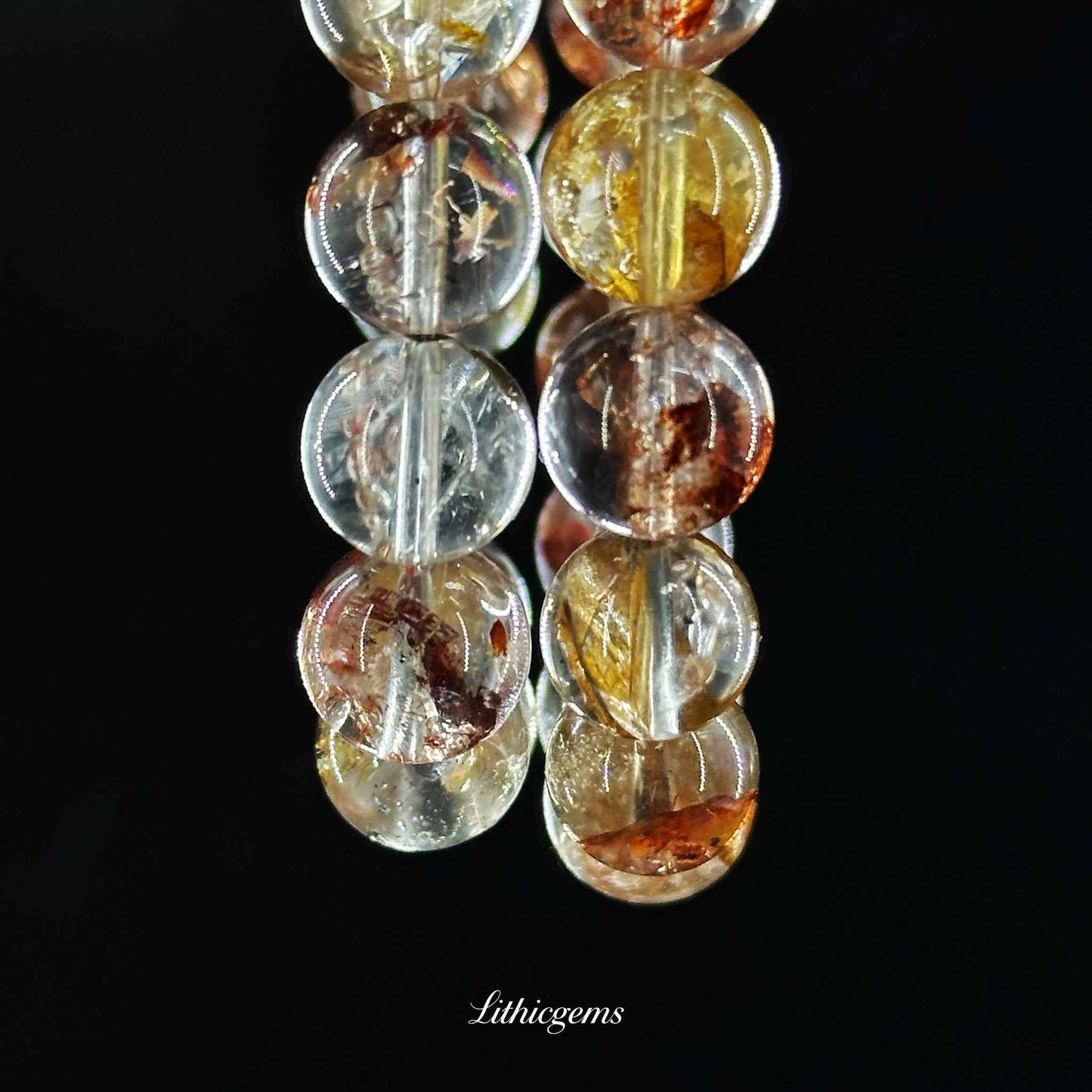 Rainbow Spectral Quartz Bracelet - Prismatic Light for Energy Amplifying & Aura Cleansing - Lithicgems