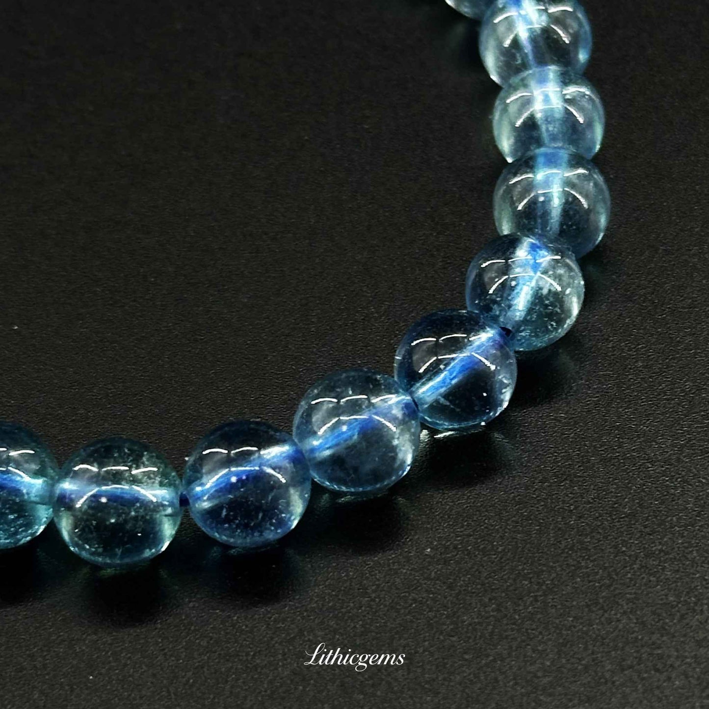 Devil's Blue Aquamarine Bracelet - For Soul Truth & Fearless Communication - Lithicgems