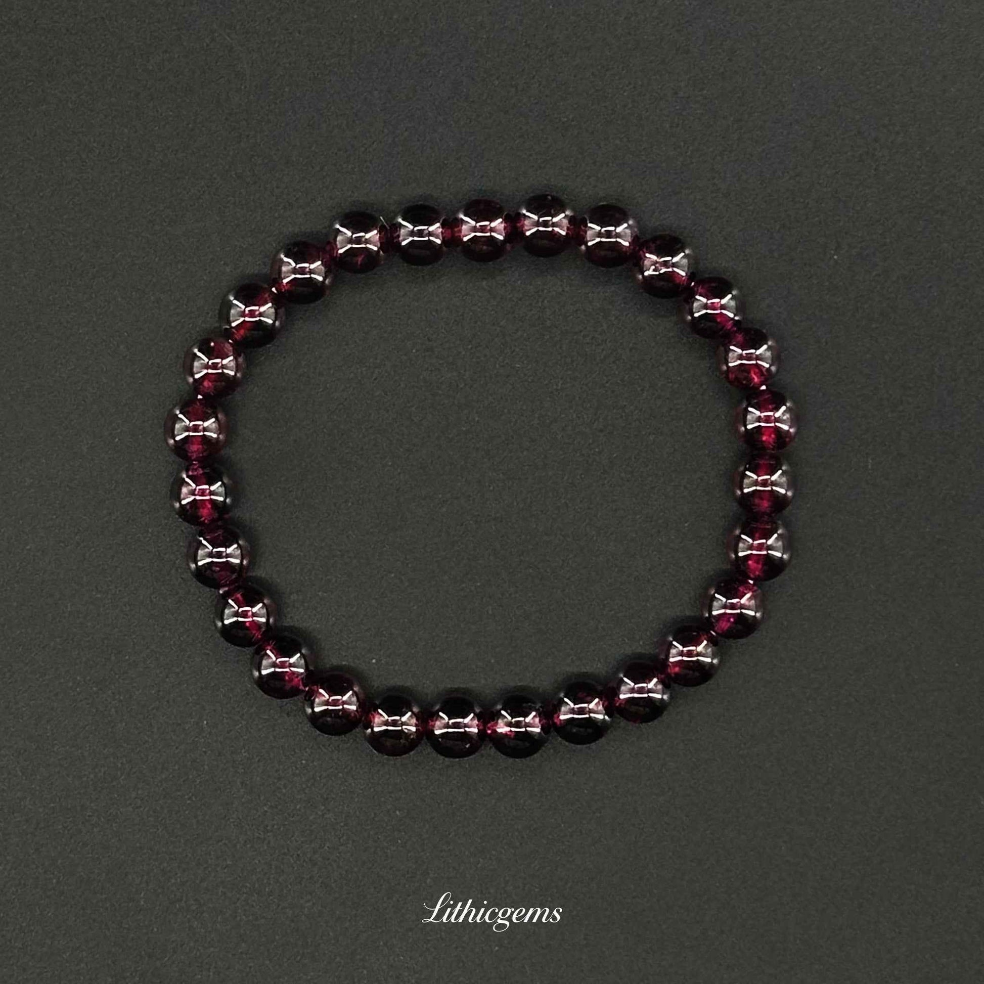 Rhodolite Garnet Bracelet - Stone of Divine Love & Spiritual Passion - Lithicgems