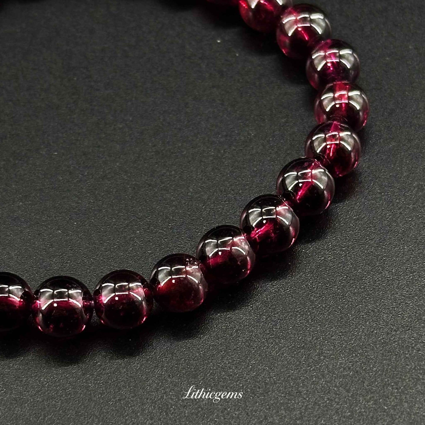 Rhodolite Garnet Bracelet - Stone of Divine Love & Spiritual Passion - Lithicgems