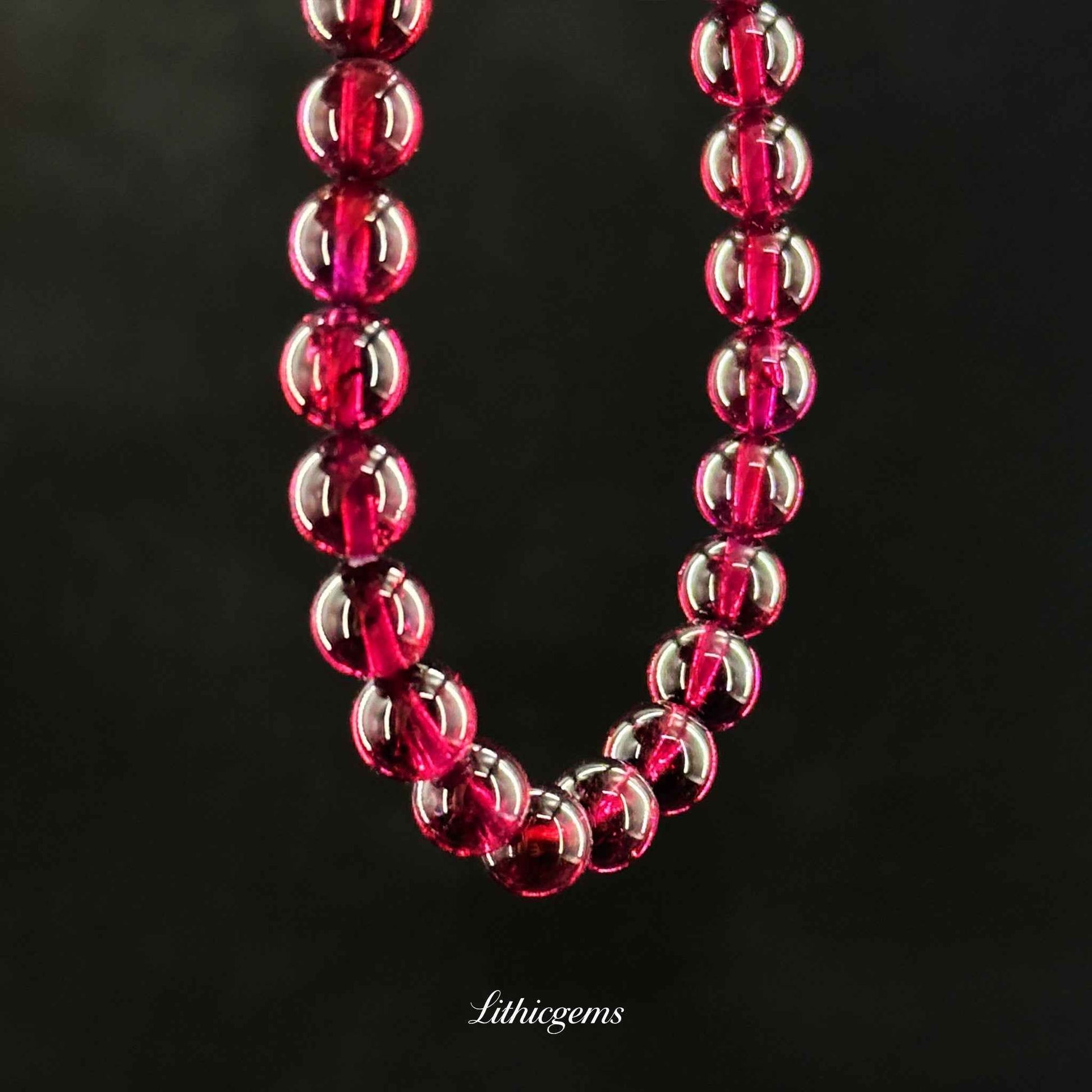 Rhodolite Garnet Bracelet - Stone of Divine Love & Spiritual Passion - Lithicgems