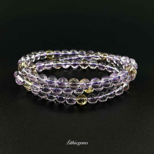 Triple-Wrap Amethyst Bracelet - Deep Meditation Stone for Spiritual Protection & Intuition
