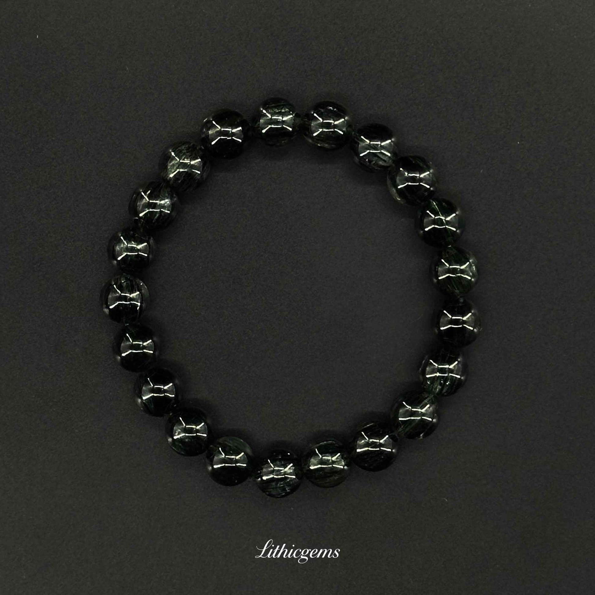 Custom Green Phantom Quartz Bracelet - Handmade Crystal for Wealth & Abundance