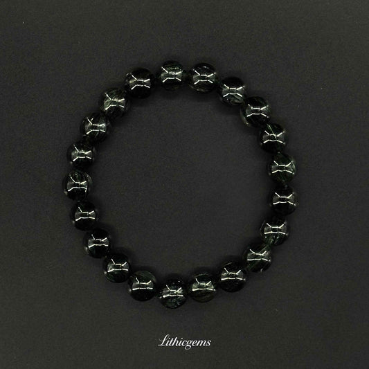 Custom Green Phantom Quartz Bracelet - Handmade Crystal for Wealth & Abundance