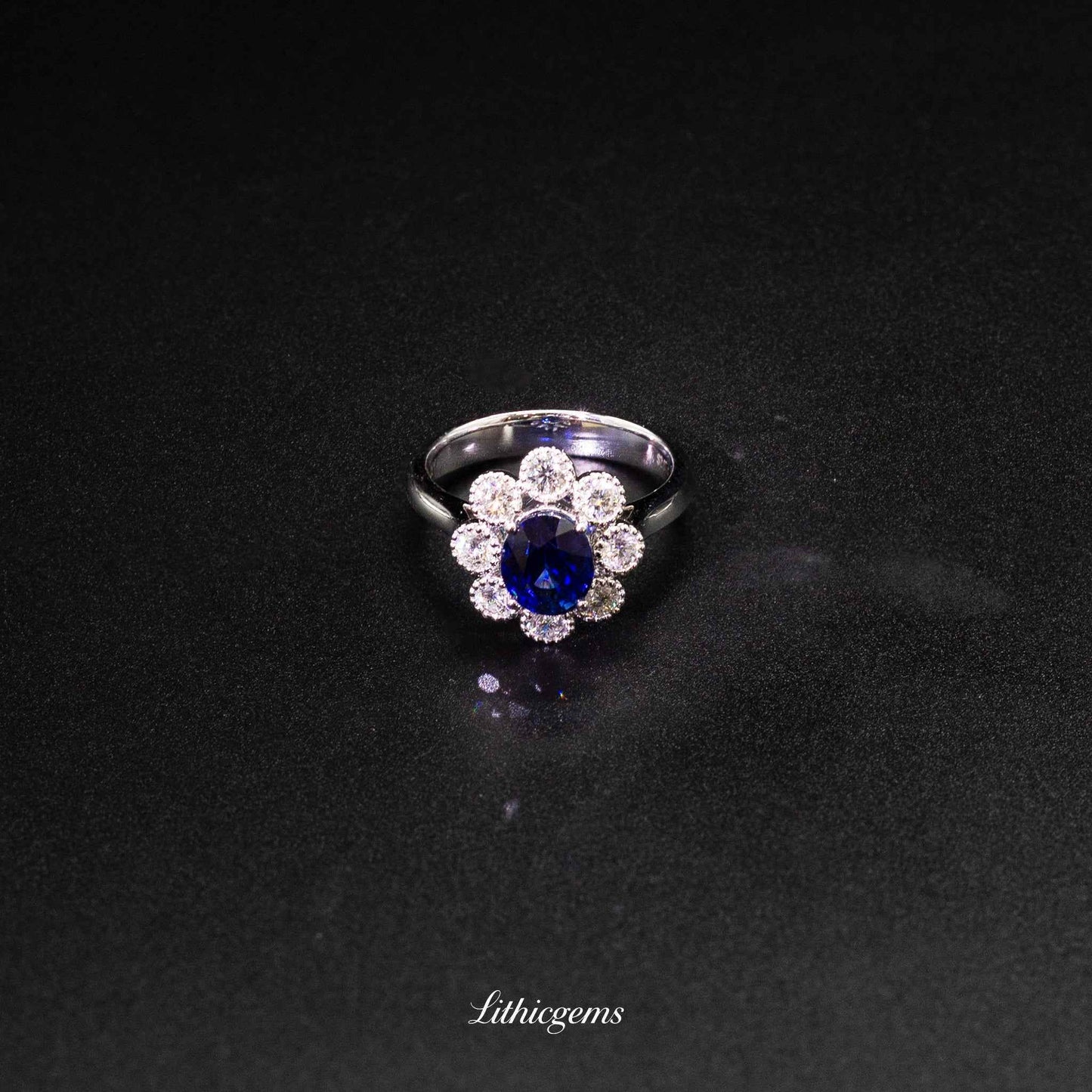 Custom 18K Gold Royal Blue Sapphire Diamond Ring | AIGS/GUILD Certified | Luxury Engagement Ring