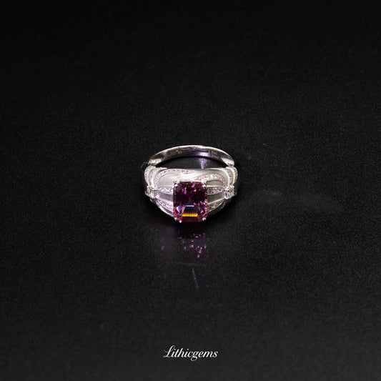 Custom 18K Gold Spinel Bow Diamond Ring | AIGS/GUILD Certified | Handmade Elegance