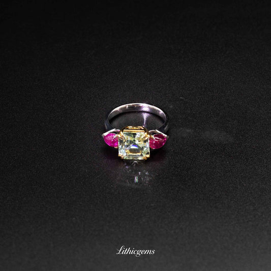 Custom 18K Gold Sugar Cube Cut Gemstone Ring | AIGS/GUILD Certified | Modern Minimalist Jewelry