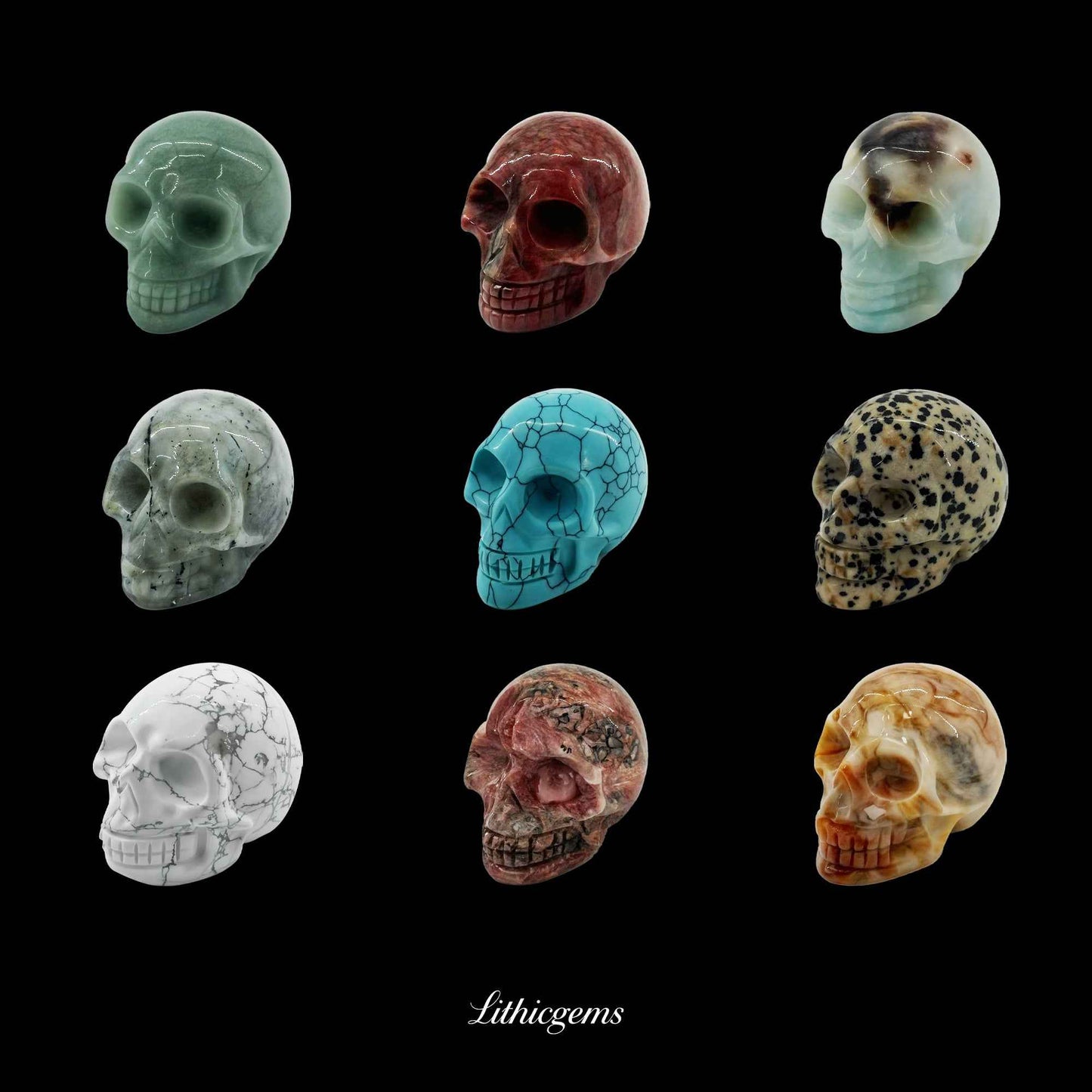 Pocket Philosopher Skull Palm Stone - 3cm Unique Gemstone for Meditation and Decor - Lithicgems