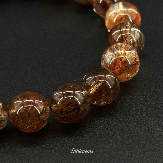 Black Gold Super Seven Bracelet - Ultimate Protection & Abundance Crystal