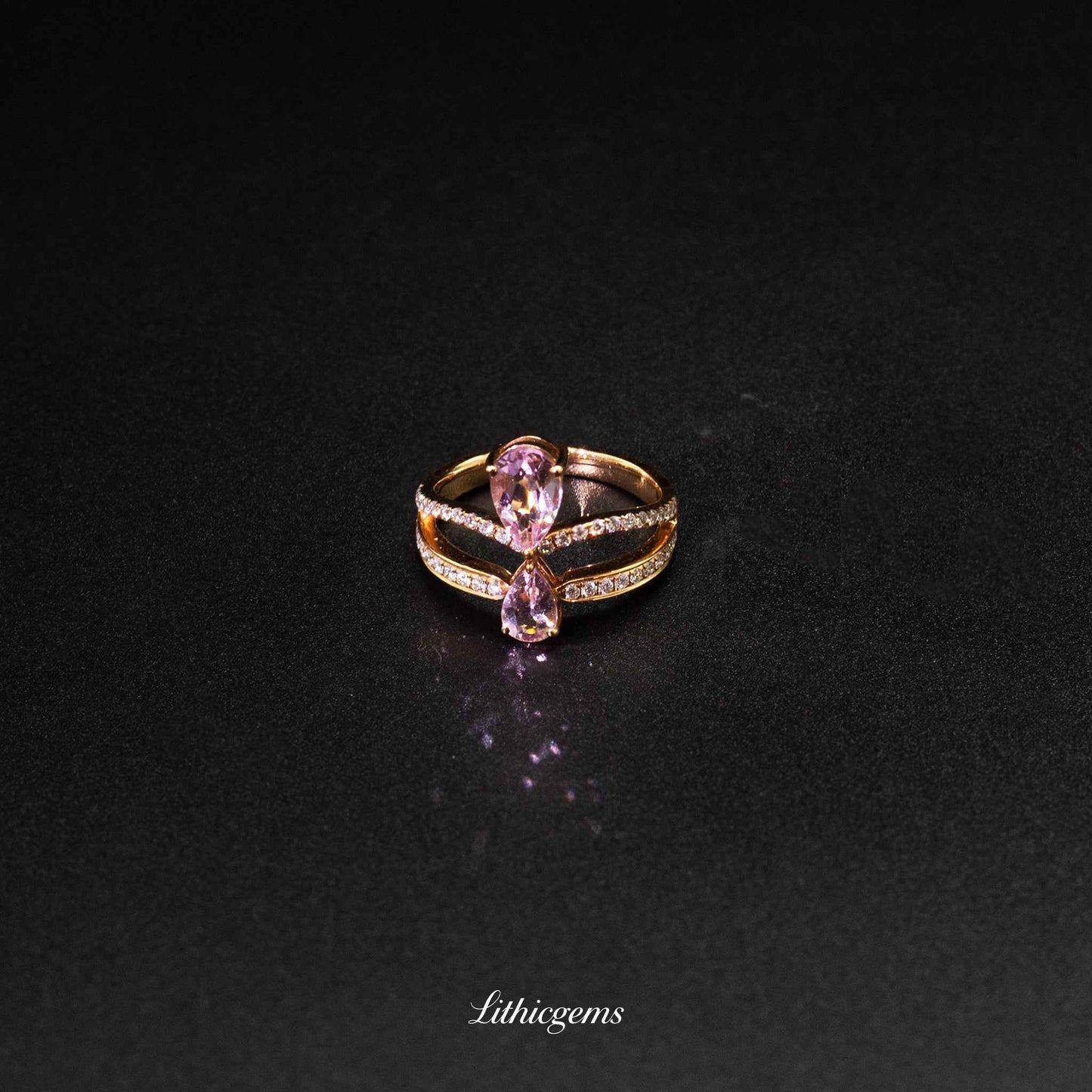 Custom 18K Gold Pink Morganite Ring | AIGS/GUILD Certified | Handmade Elegance