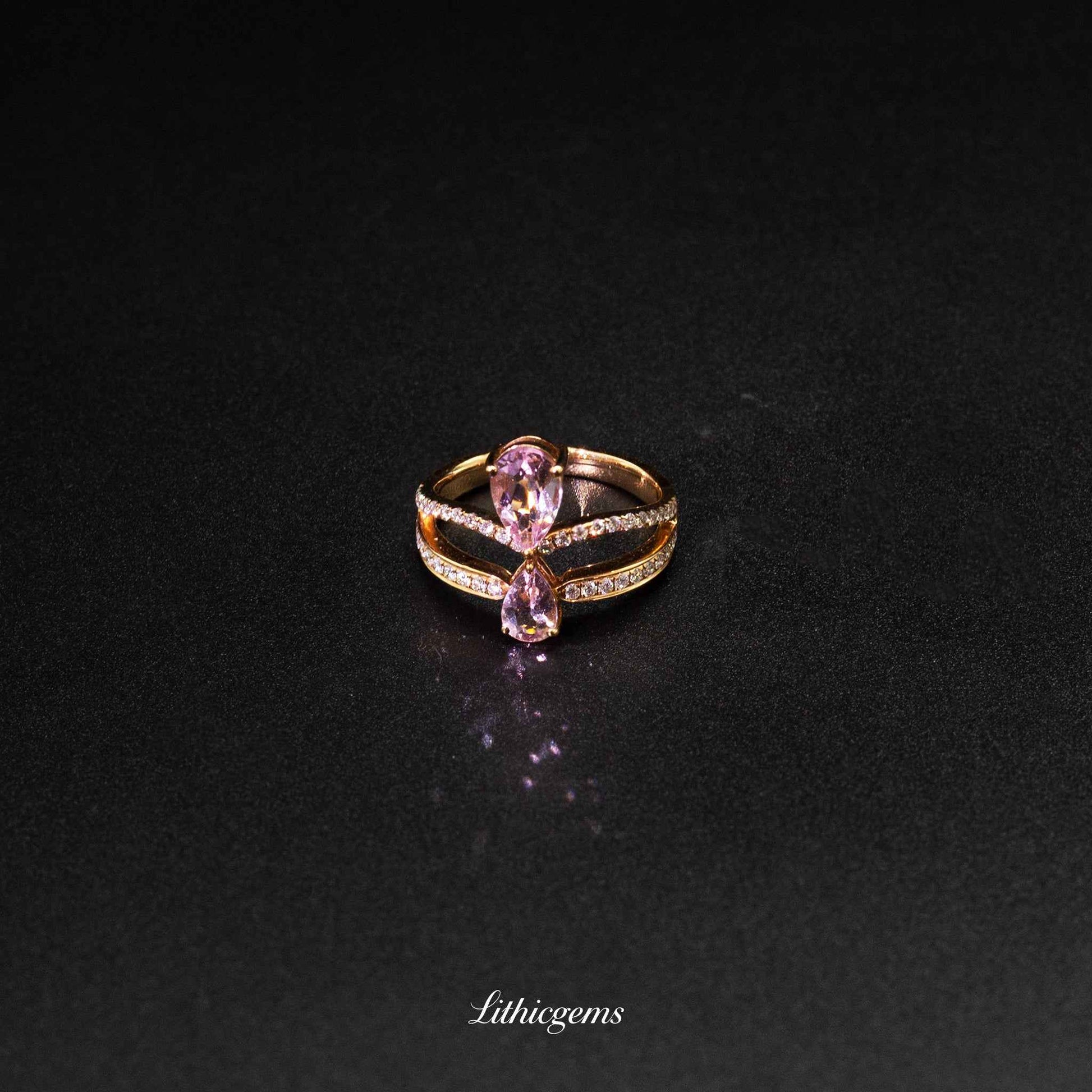 Custom 18K Gold Pink Morganite Ring | AIGS/GUILD Certified | Handmade Elegance