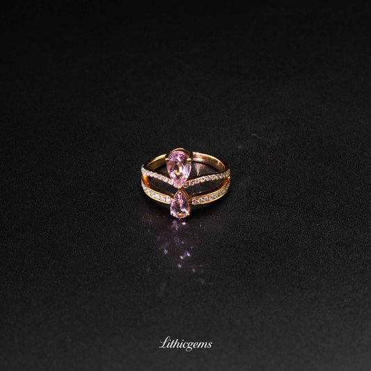 Custom 18K Gold Pink Morganite Ring | AIGS/GUILD Certified | Handmade Elegance