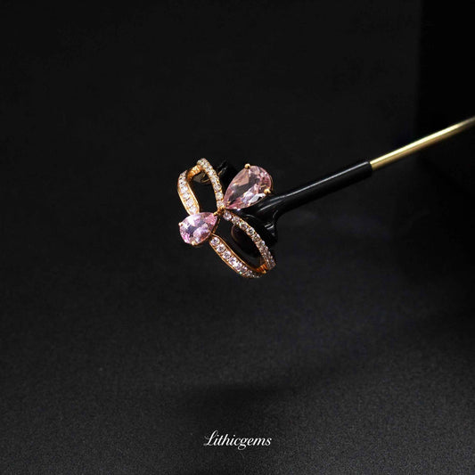 Custom 18K Gold Pink Morganite Ring | AIGS/GUILD Certified | Handmade Elegance