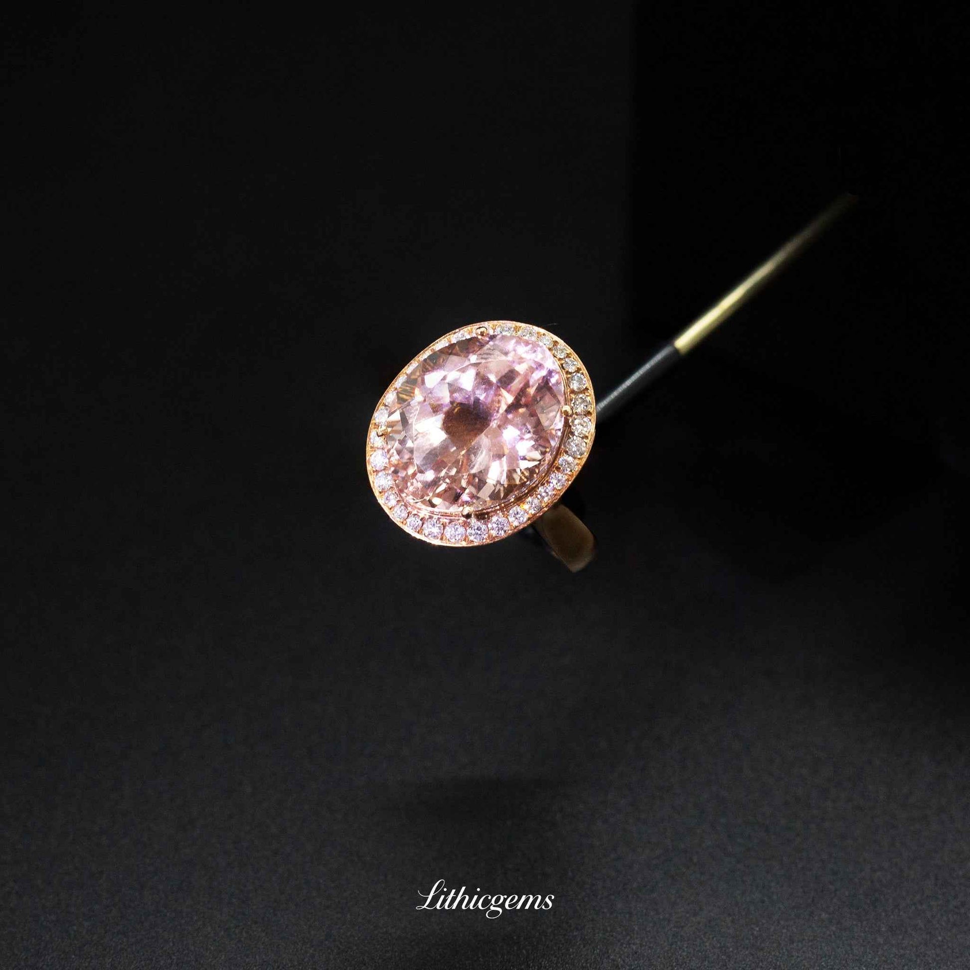 Custom 18K Gold Large Morganite 2-in-1 Convertible Ring | AIGS/GUILD Certified