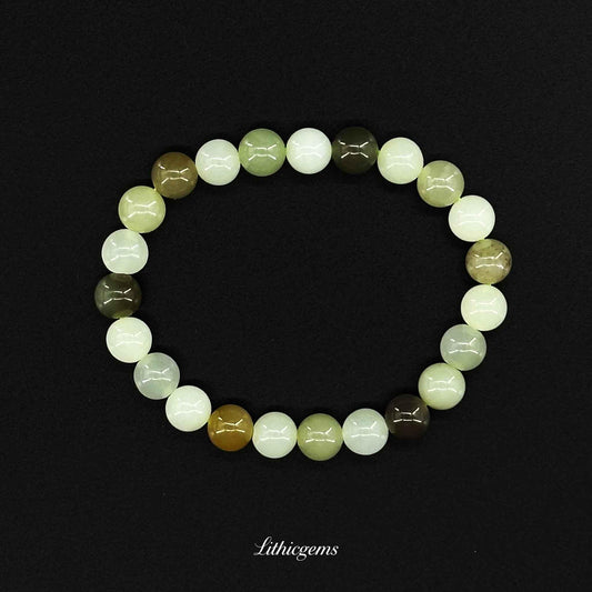 Authentic Hetian Jade Bracelet - Stone of Serenity, Wisdom & Graceful Energy - Lithicgems